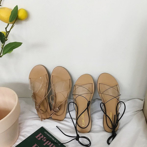 Alkalmi női szandál fűzős fekete és bézs színben