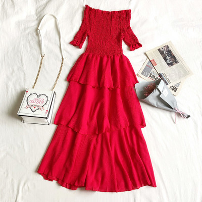 Nyári hosszú ruha ujjal öt színben