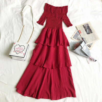 Nyári hosszú ruha ujjal öt színben