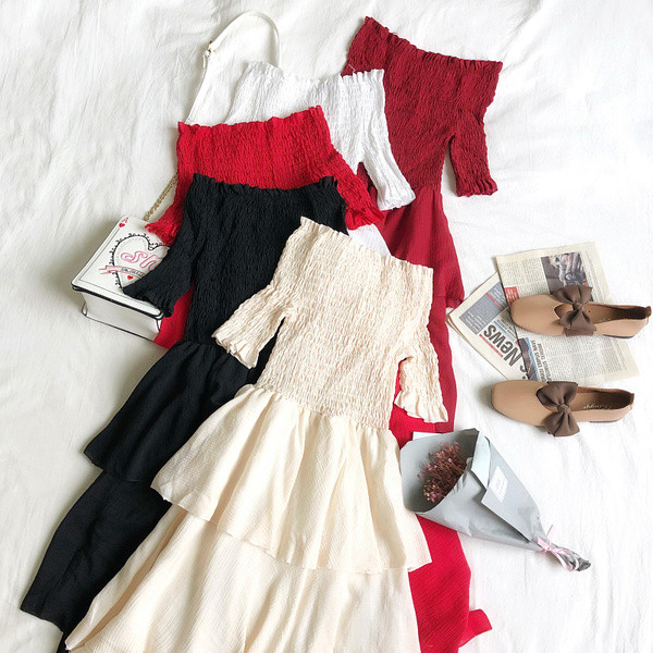 Nyári hosszú ruha ujjal öt színben