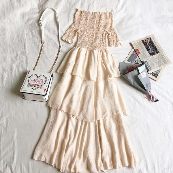 Nyári hosszú ruha ujjal öt színben