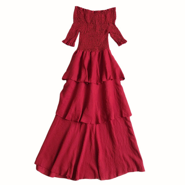 Nyári hosszú ruha ujjal öt színben