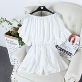 Μοντέρνα γυναικεία ολόσωμη φόρμα με κοντό μανίκι σε τέσσερα χρώματα