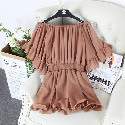 Μοντέρνα γυναικεία ολόσωμη φόρμα με κοντό μανίκι σε τέσσερα χρώματα