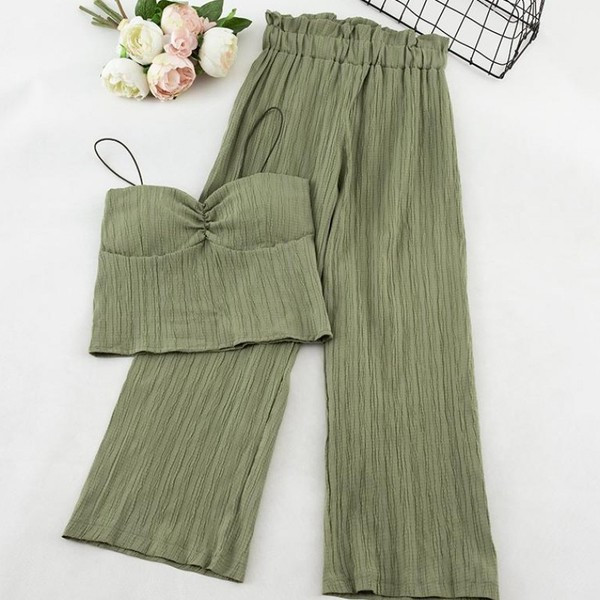 Set de damă din două părți maiou și pantaloni în patru culori