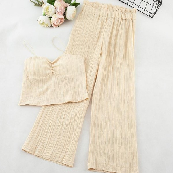 Set de damă din două părți maiou și pantaloni în patru culori