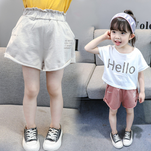 Gyermek rövidnadrág két színben felirattal - lányoknak