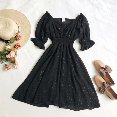 Alkalmi női ruha 3/4 ujjal, négy színben