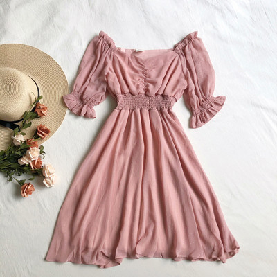 Alkalmi női ruha 3/4 ujjal, négy színben