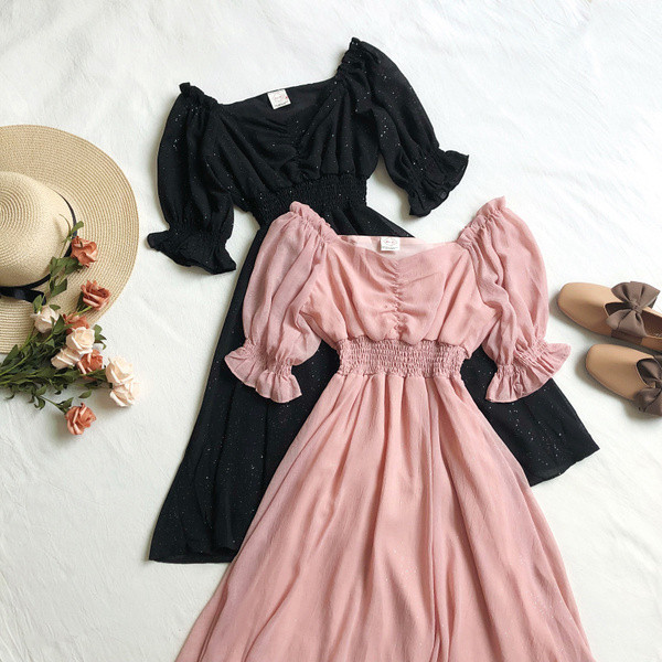 Alkalmi női ruha 3/4 ujjal, négy színben