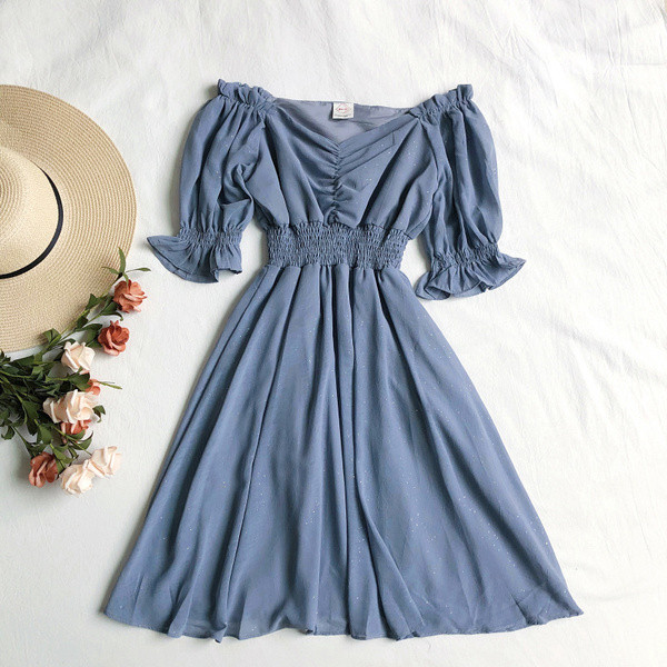 Alkalmi női ruha 3/4 ujjal, négy színben