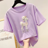 Női póló 3D elemmel több színben