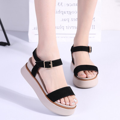 Sandale casual cu platforma in doua culori