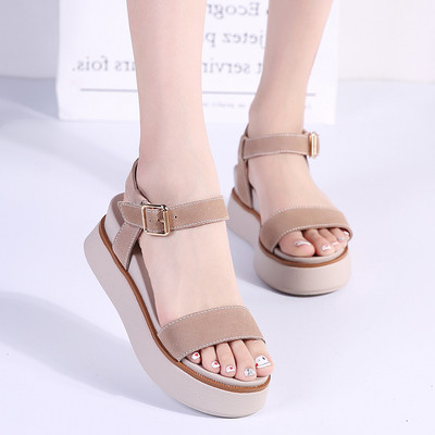 Sandale casual cu platforma in doua culori