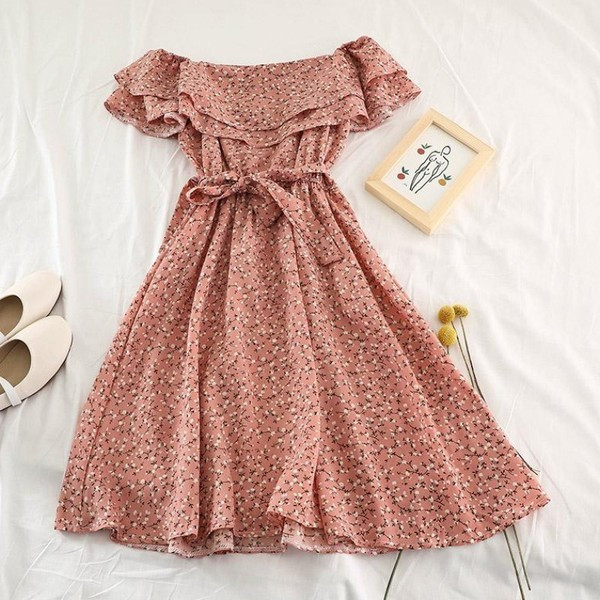 Rochie de vara dama cu maneci cazute in mai multe culori