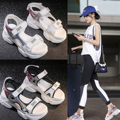 Sandale de dama elegante cu petice in doua culori de piele ecologica