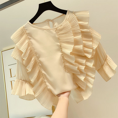 Modern női blúz O-nyakkal, négy színben