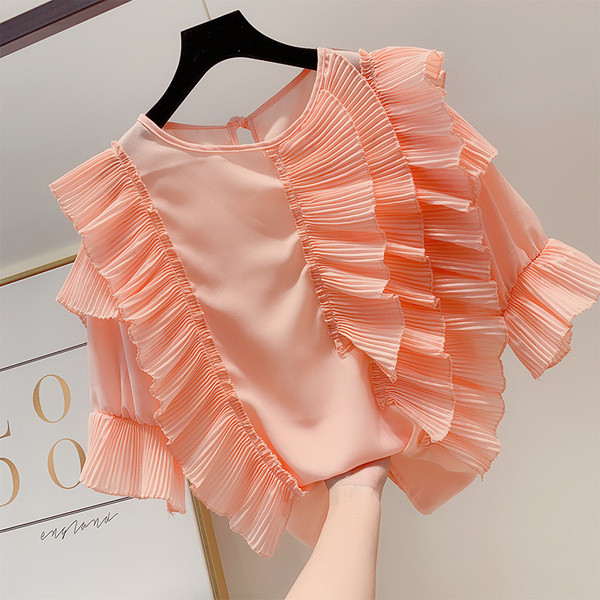 Modern női blúz O-nyakkal, négy színben