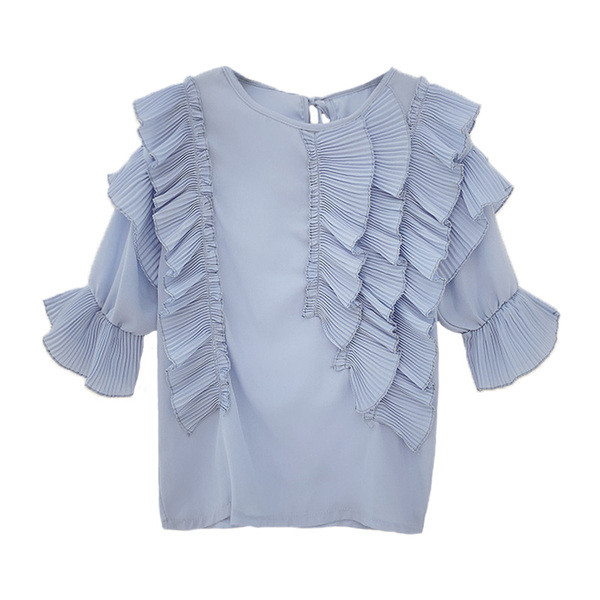 Modern női blúz O-nyakkal, négy színben