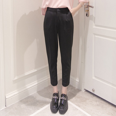 Stílusos női nadrág fekete és rózsaszín színben