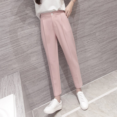 Stílusos női nadrág fekete és rózsaszín színben