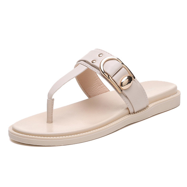 Papuci de dama moderni in doua culori cu element metalic