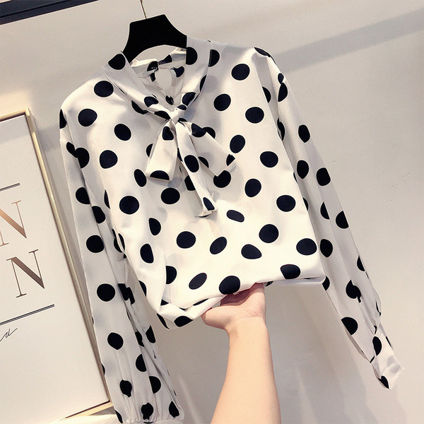 Stílusos női pöttyös ing négy színben