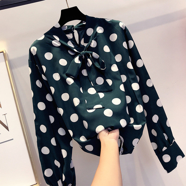 Stílusos női pöttyös ing négy színben