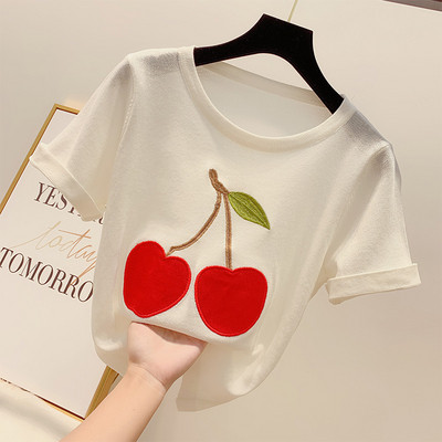 Női alkalmi póló három színben hímzéssel