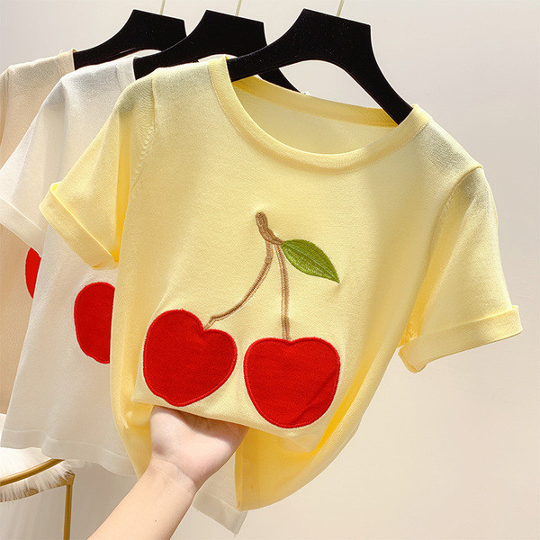 Női alkalmi póló három színben hímzéssel