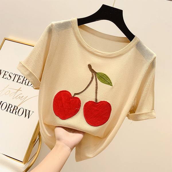 Női alkalmi póló három színben hímzéssel