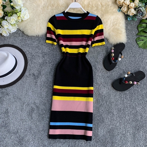 Női alkalmi kötött ruha több színben