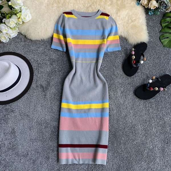 Női alkalmi kötött ruha több színben