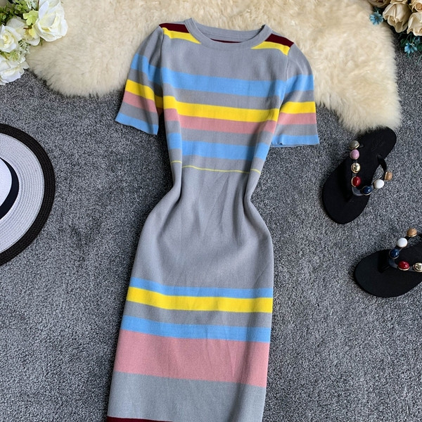 Női alkalmi kötött ruha több színben