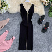 Női kötött ruha teljes hosszában cipzárral, több színben