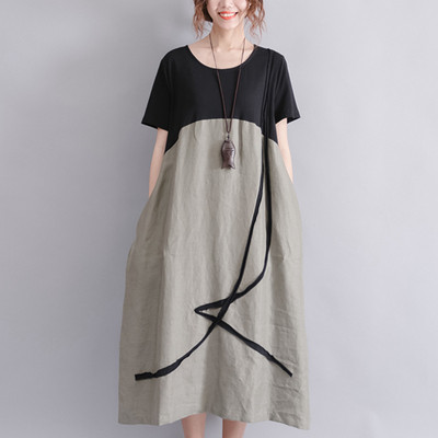 Modern női ruha rövid ujjal, két színben