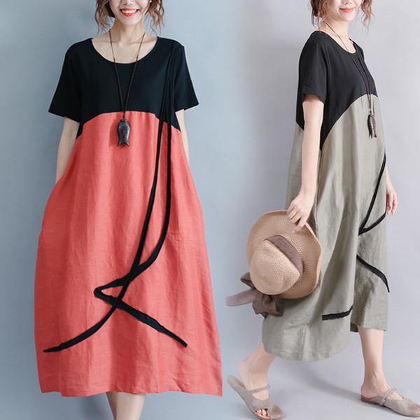 Modern női ruha rövid ujjal, két színben