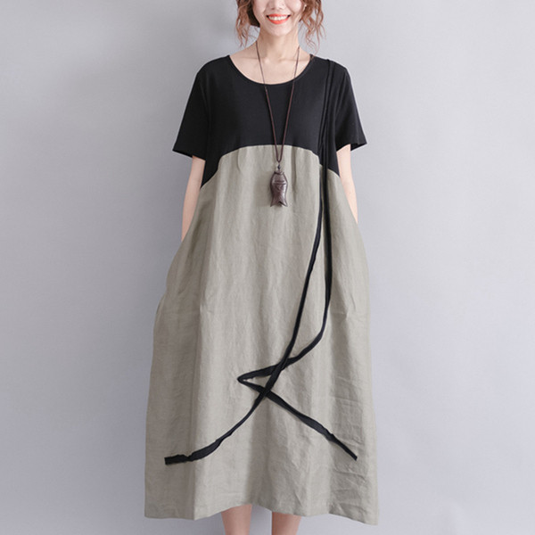 Modern női ruha rövid ujjal, két színben