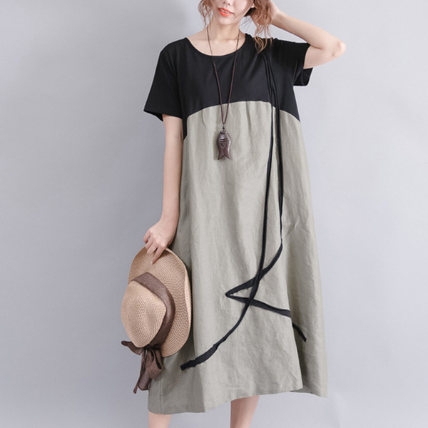 Modern női ruha rövid ujjal, két színben