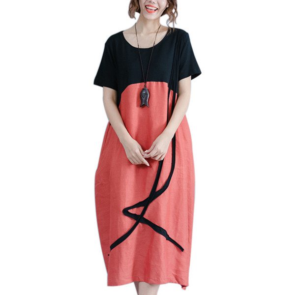 Modern női ruha rövid ujjal, két színben