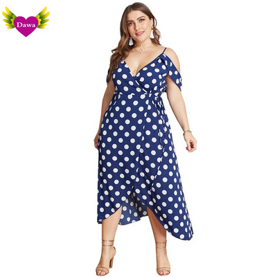 Stílusos női ruha vékony kék pántokkal