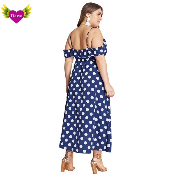 Stílusos női ruha vékony kék pántokkal