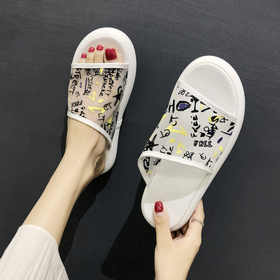 Papuci casual dama in trei culori cu inscriptii