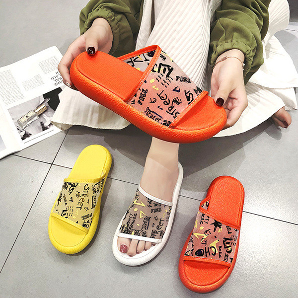 Papuci casual dama in trei culori cu inscriptii