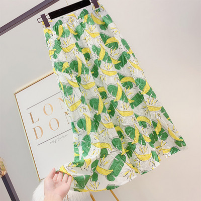 Női szoknya rugalmas derékkal, színes rátéttel, több színben