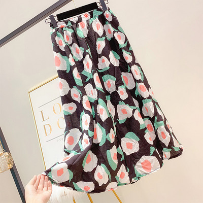 Női szoknya rugalmas derékkal, színes rátéttel, több színben