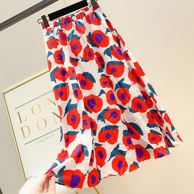 Női szoknya rugalmas derékkal, színes rátéttel, több színben