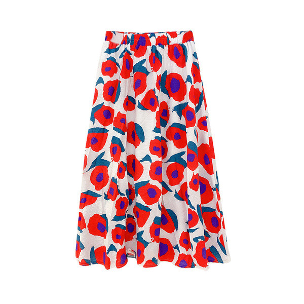 Női szoknya rugalmas derékkal, színes rátéttel, több színben