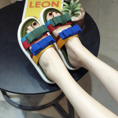 Papuci casual dama in trei culori cu element 3D