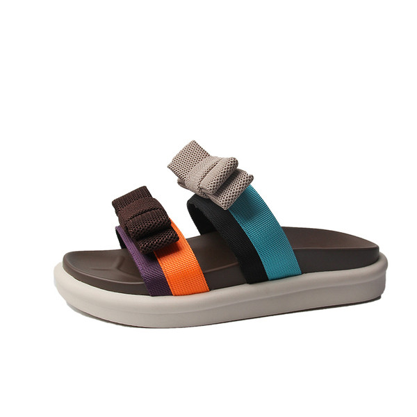 Papuci casual dama in trei culori cu element 3D